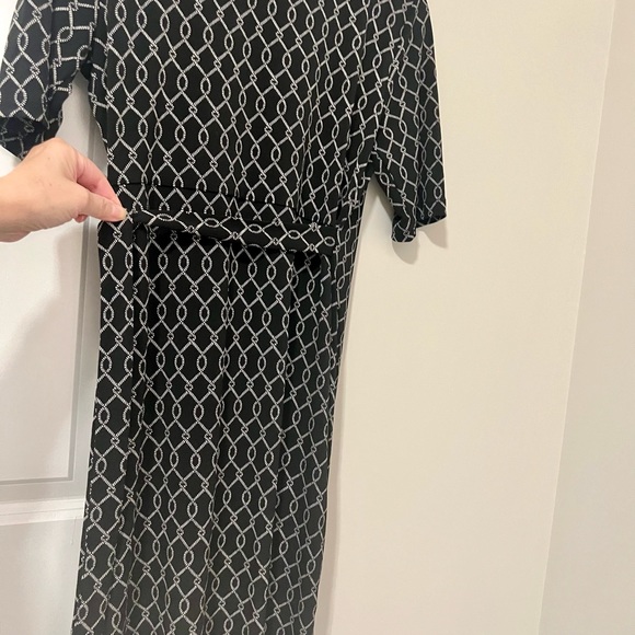 Black and white print wrap maternity dress medium - Picture 2 of 9